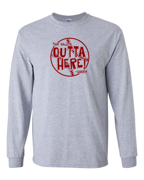 It's Outta Here (Version 2) MENS Long Sleeve Heavy Cotton T-Shirt
