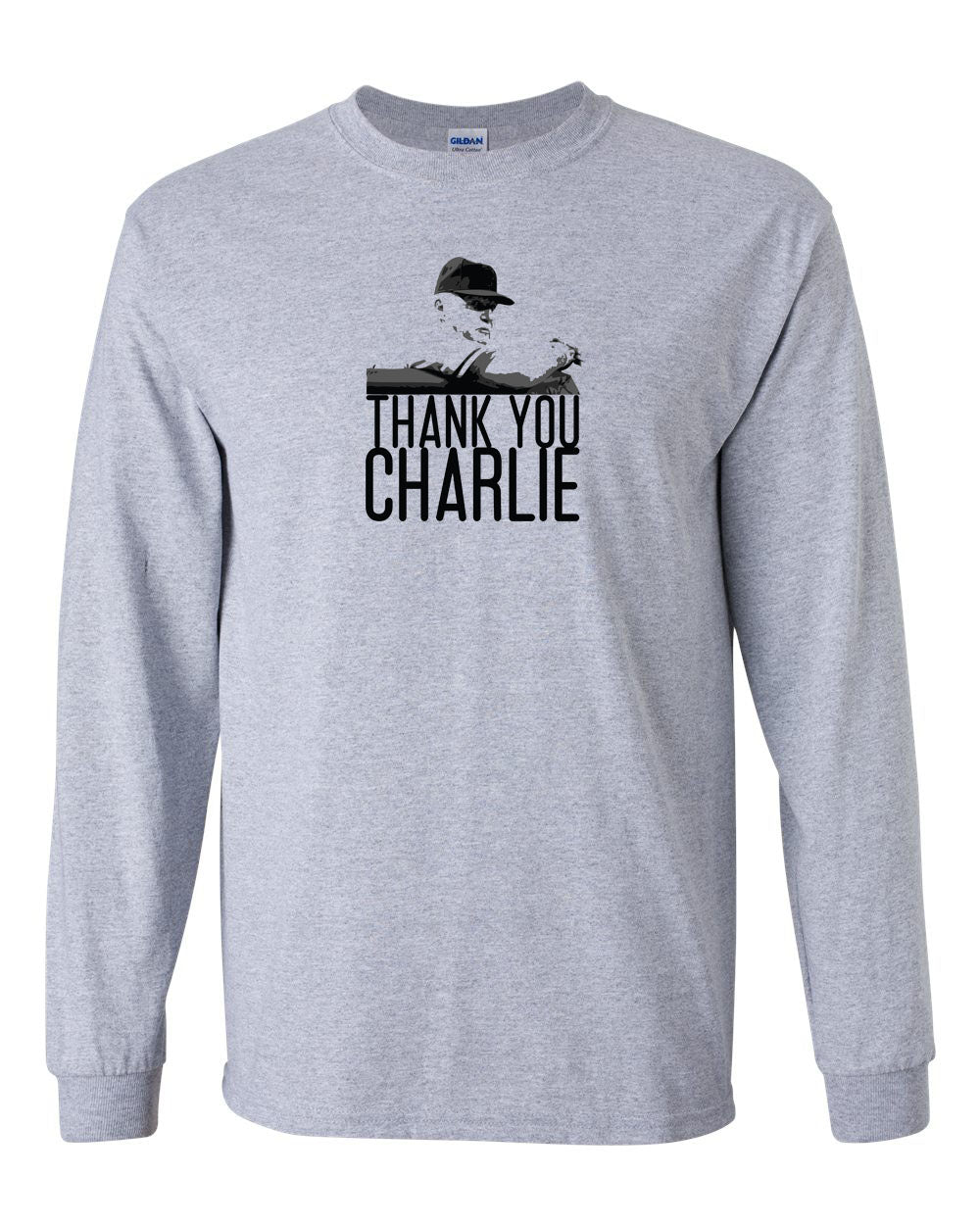 Thank You Charlie MENS Long Sleeve Heavy Cotton T-Shirt