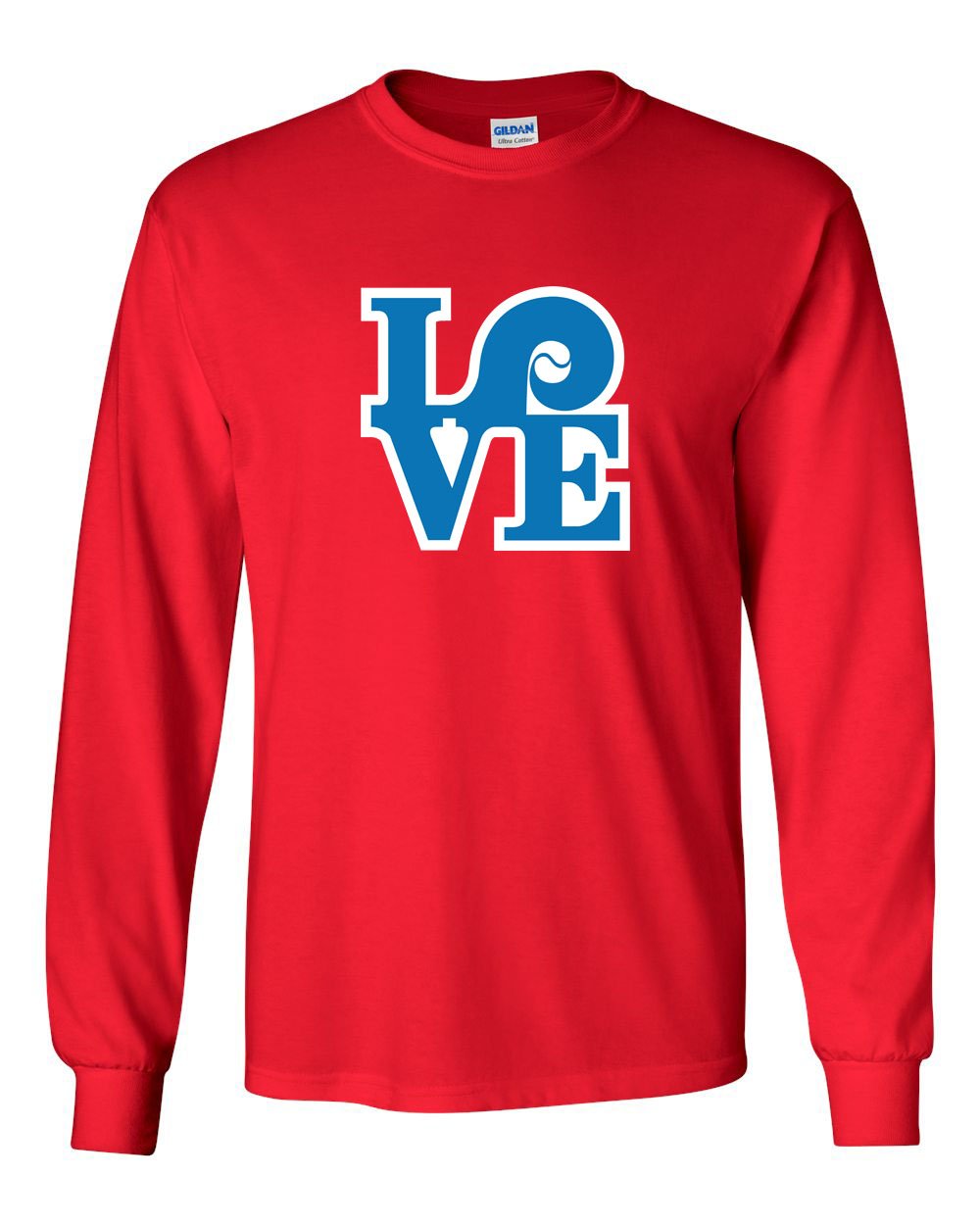 Love Red MENS Long Sleeve Heavy Cotton T-Shirt