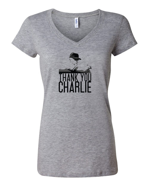 Thank You Charlie LADIES Junior Fit V-Neck