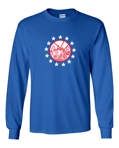 Philly B-Ball MENS Long Sleeve Heavy Cotton T-Shirt