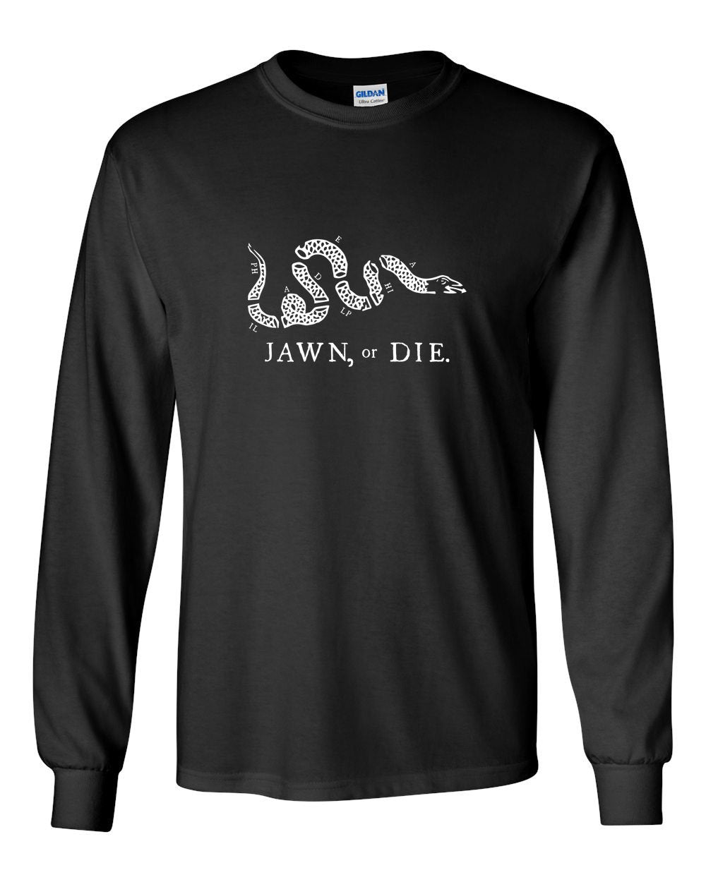 Jawn or Die White Ink (On Black) MENS Long Sleeve Heavy Cotton T-Shirt
