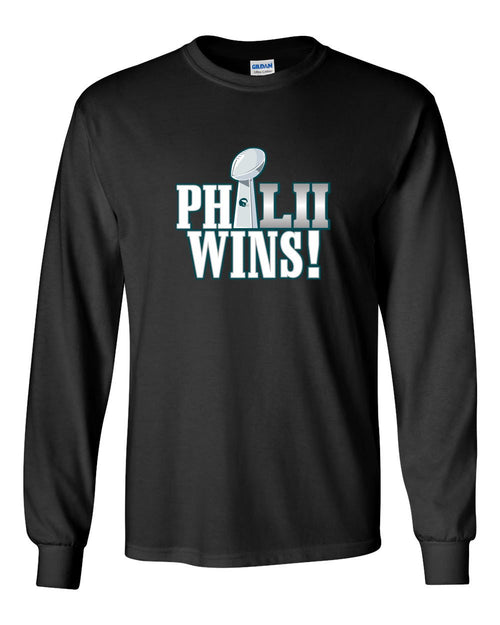 Philly Wins! MENS Long Sleeve Heavy Cotton T-Shirt