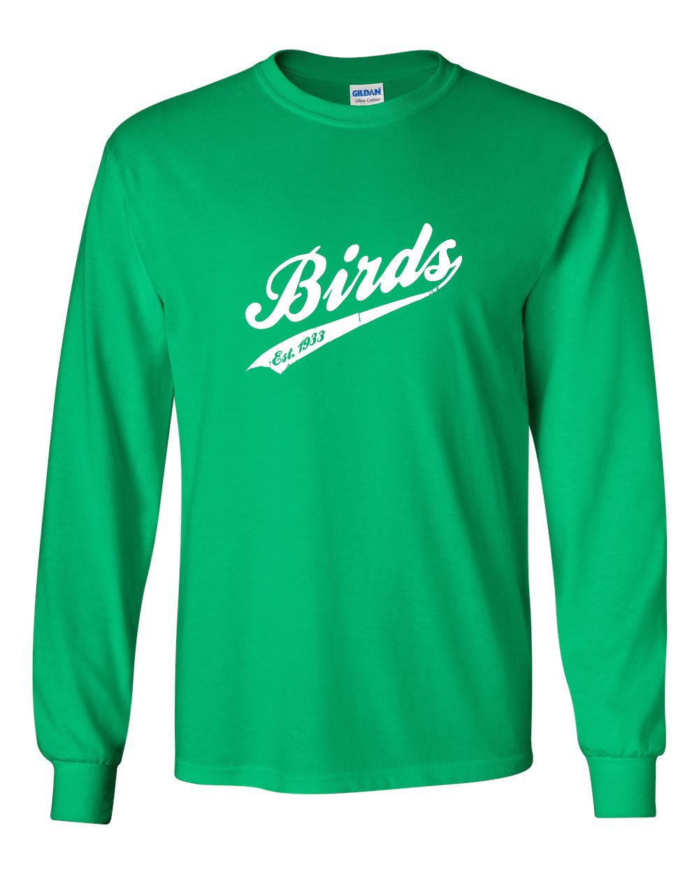 Birds Vintage MENS Long Sleeve Heavy Cotton T-Shirt