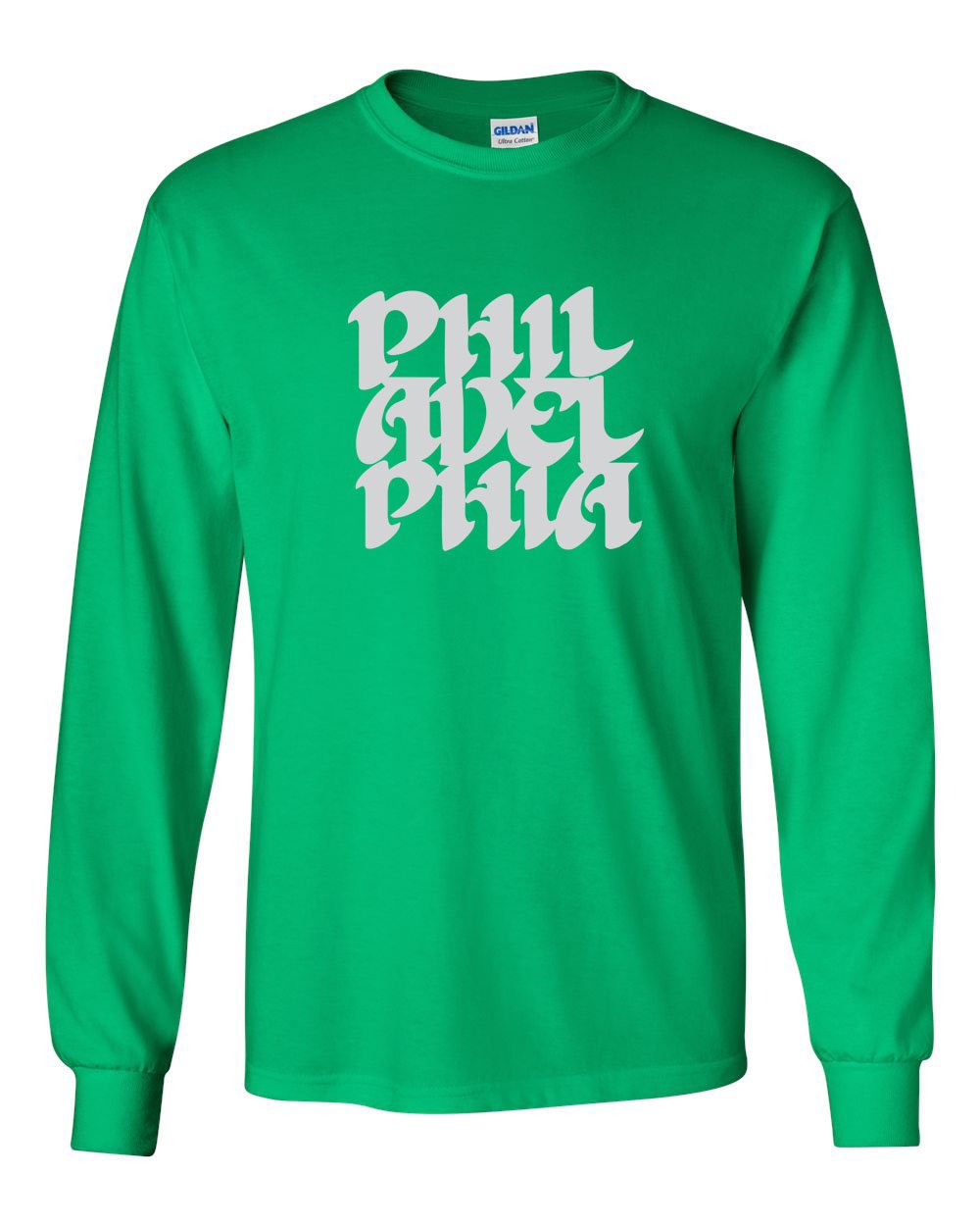 Vintage Philly Font MENS Long Sleeve Heavy Cotton T-Shirt