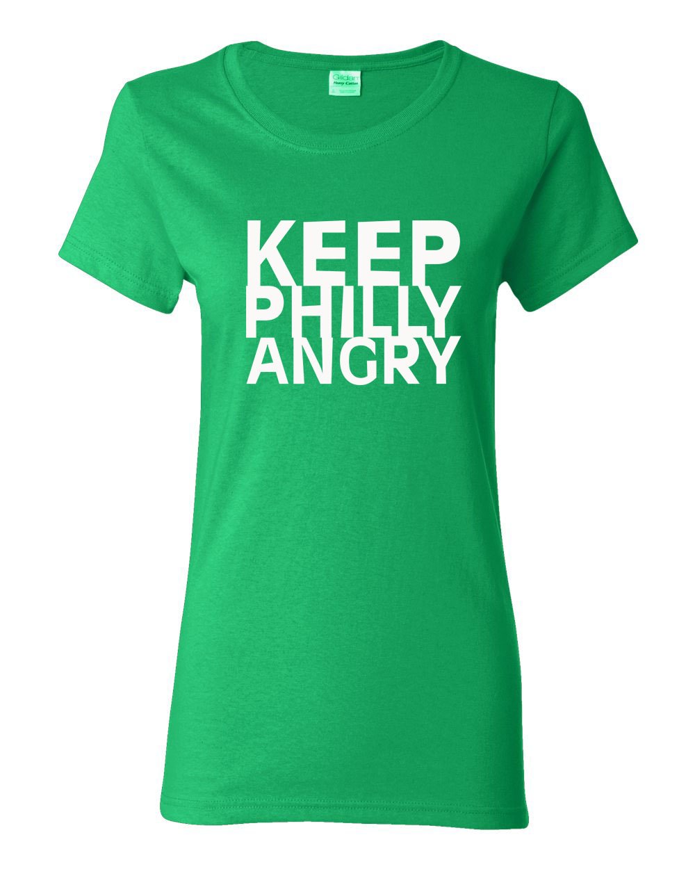 Keep Philly Angry White Ink LADIES Missy-Fit T-Shirt
