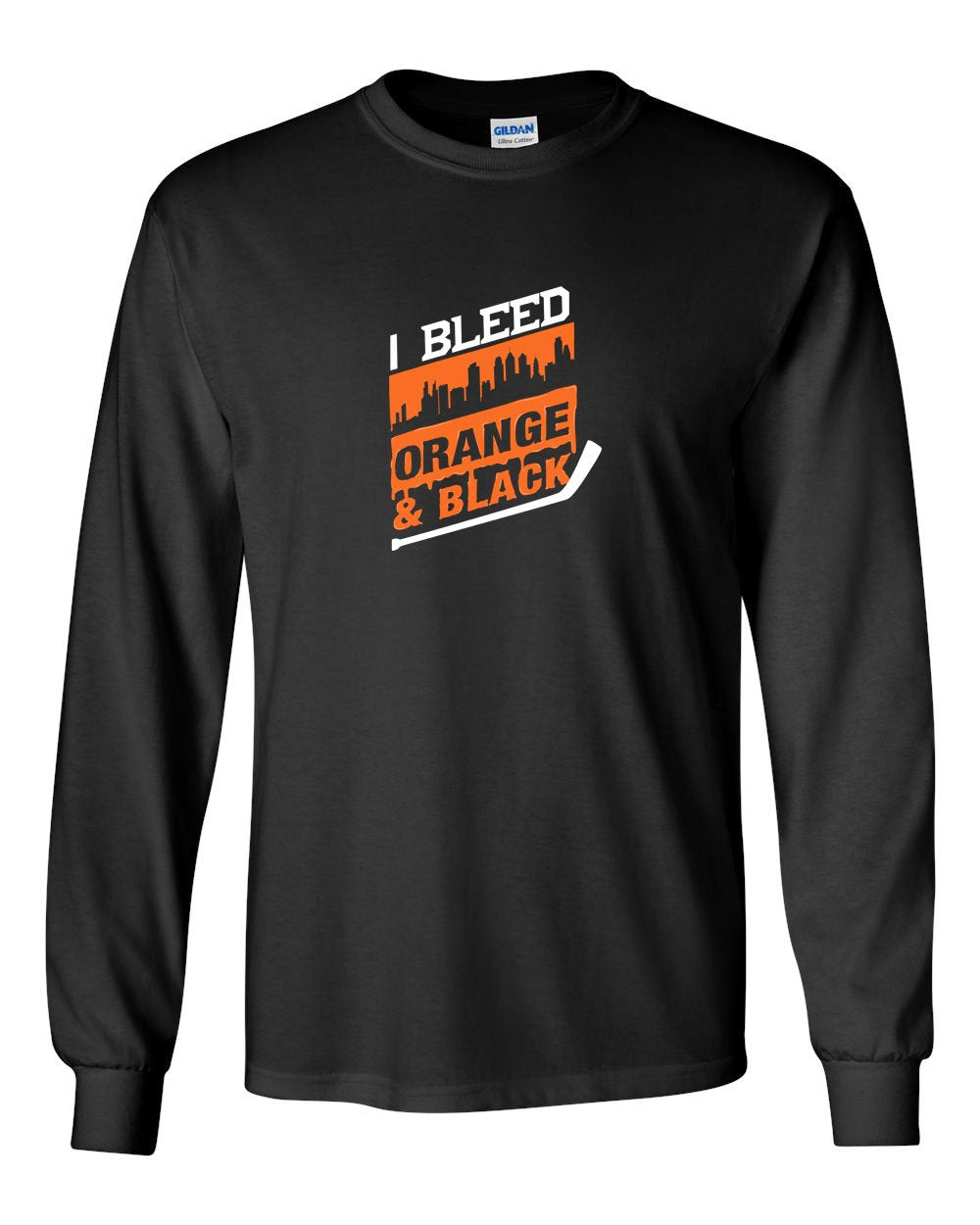 I Bleed Orange and Black MENS Long Sleeve Heavy Cotton T-Shirt