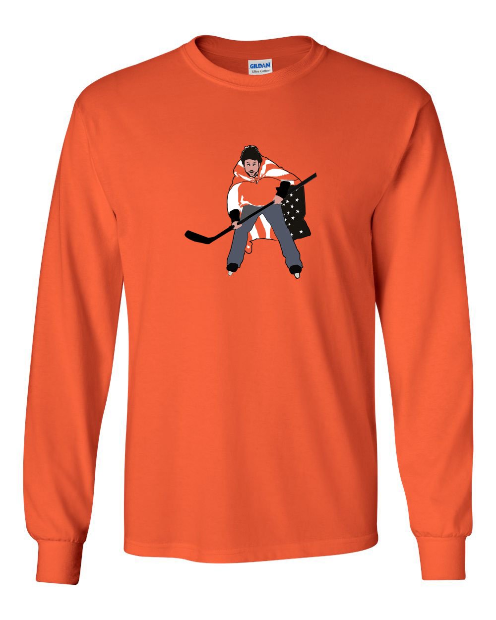 Charlie Hockey MENS Long Sleeve Heavy Cotton T-Shirt