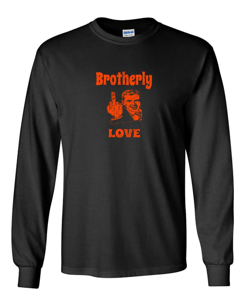 Brotherly Finger Orange Ink MENS Long Sleeve Heavy Cotton T-Shirt