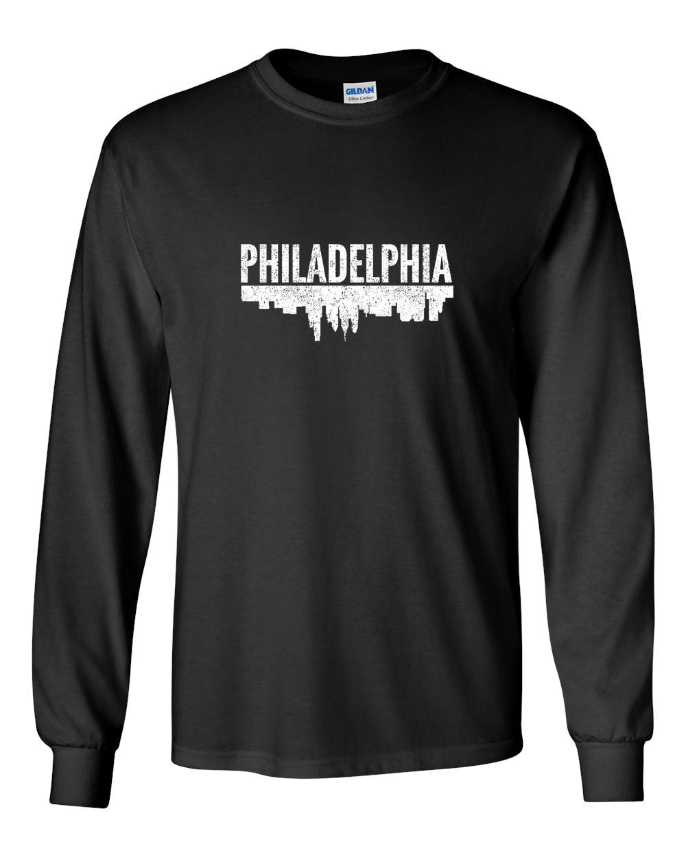 Philadelphia Skyline MENS Long Sleeve Heavy Cotton T-Shirt