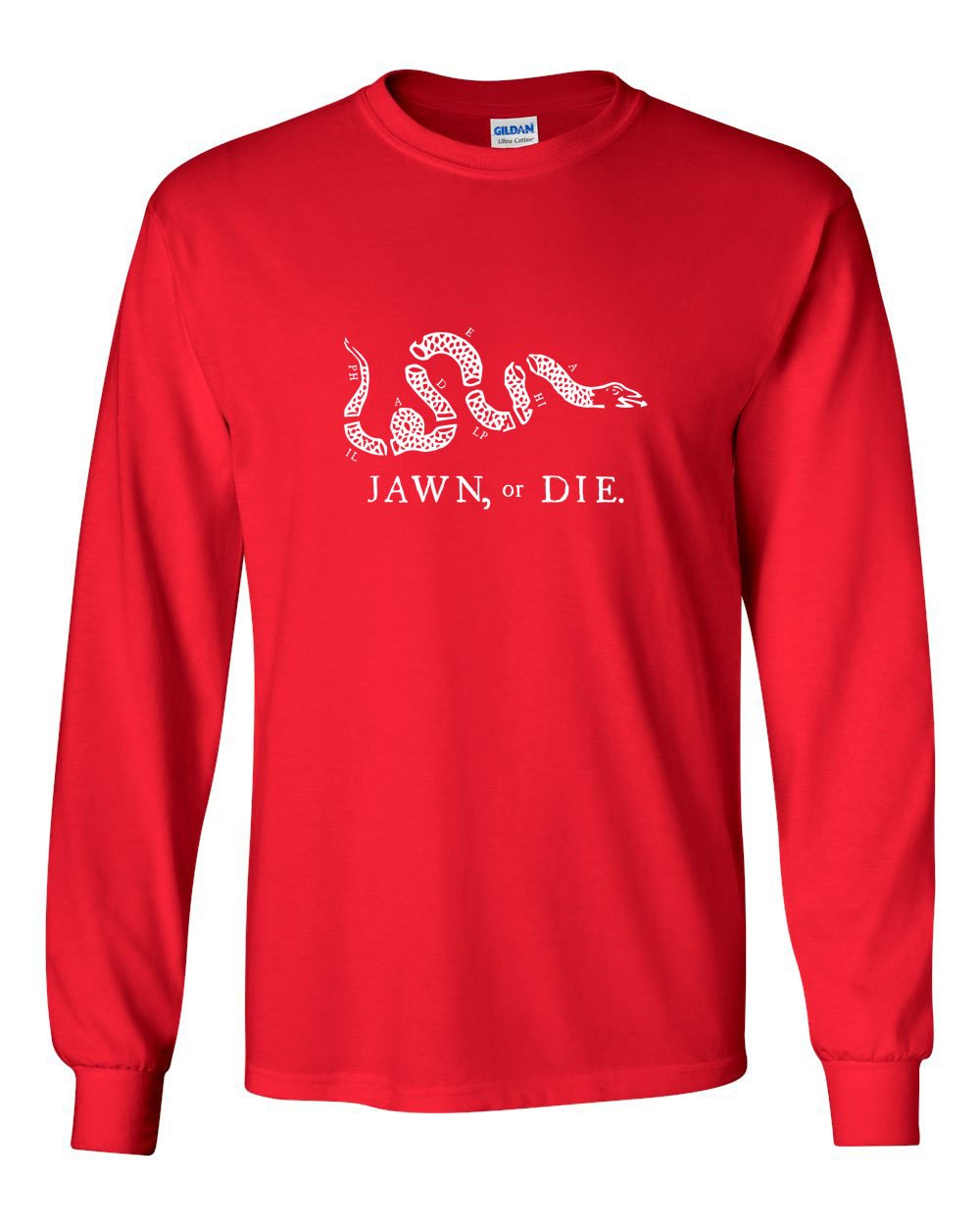 Jawn or Die White Ink (Baseball) MENS Long Sleeve Heavy Cotton T-Shirt