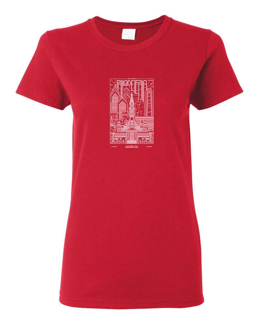 Philadelphia Skyline V2 (Baseball) LADIES Missy-Fit T-Shirt
