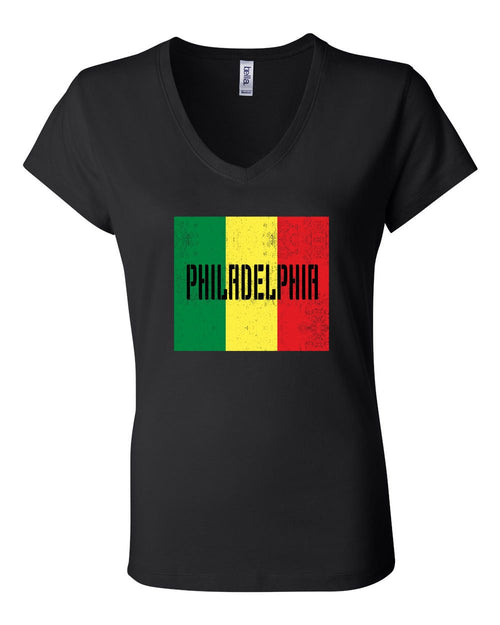 Rasta Philly Flag LADIES Junior Fit V-Neck