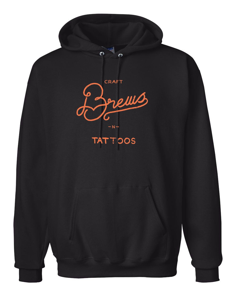 Brews and Tattoos Orange Ink Hoodie