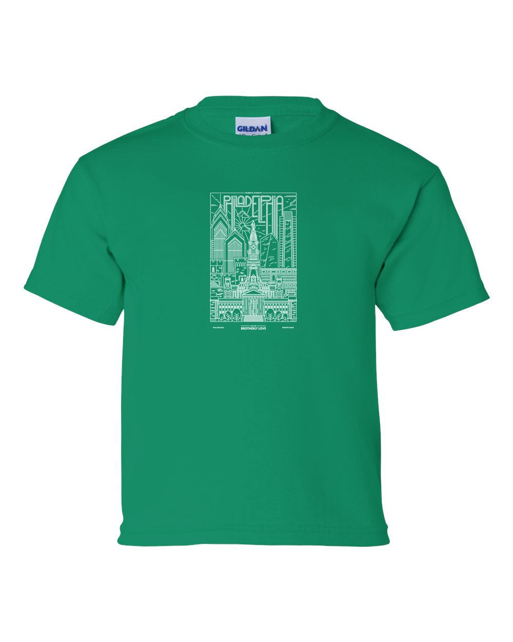 Philadelphia Skyline V2 (Football) KIDS T-Shirt