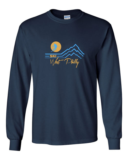 Ski West Philly MENS Long Sleeve Heavy Cotton T-Shirt