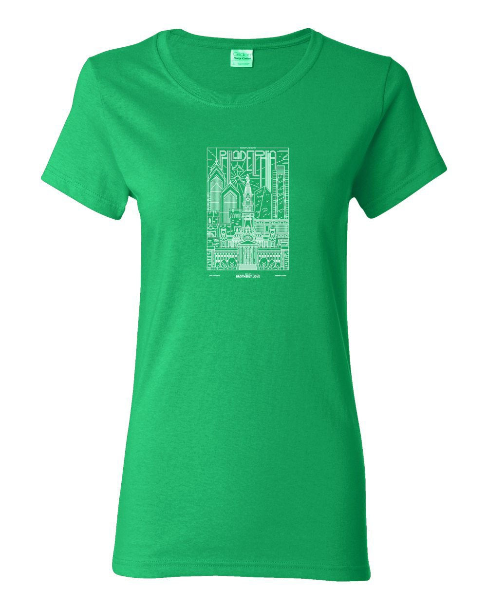 Philadelphia Skyline V2 (Football) LADIES Missy-Fit T-Shirt