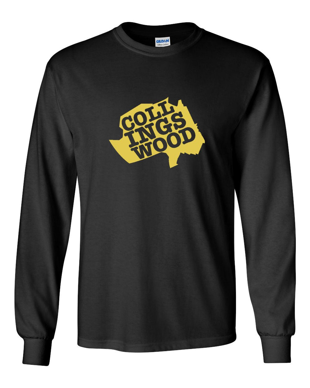 Collingswood Yellow Logo MENS Long Sleeve Heavy Cotton T-Shirt
